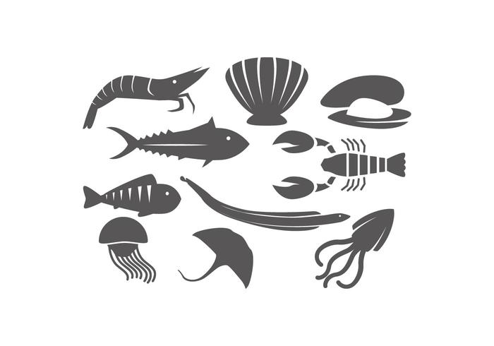 Free Ocean Tiere Silhouette Icon Vektor