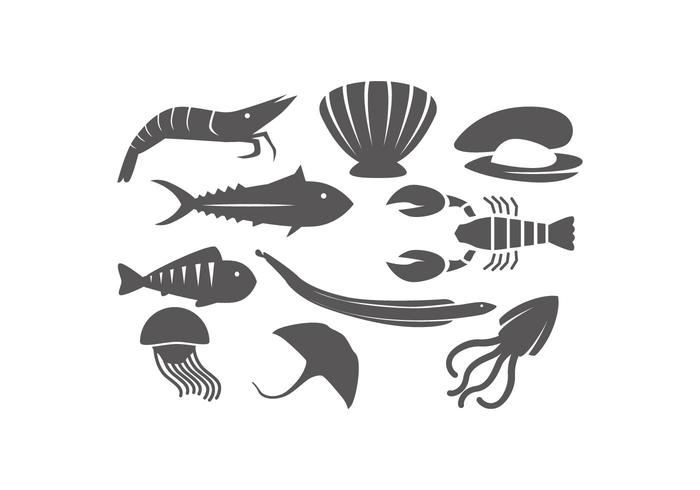 Gratis Ocean Animals Silhouette Icon Vector