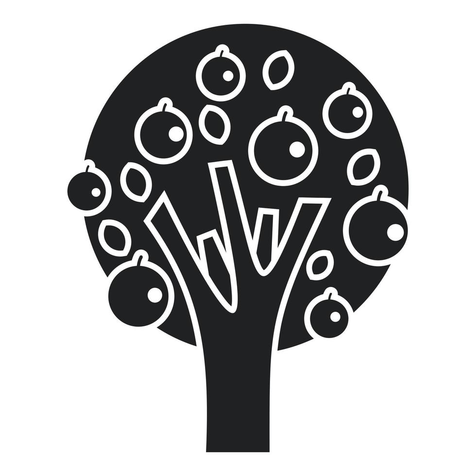 Orangenbaum-Symbol einfacher Vektor. Gartenpflanze vektor