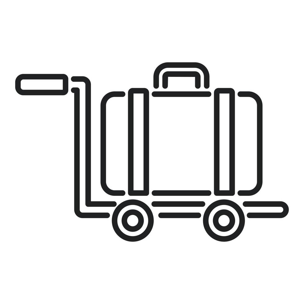 Gepäckwagen-Symbol Umrissvektor. Flughafentransfer vektor