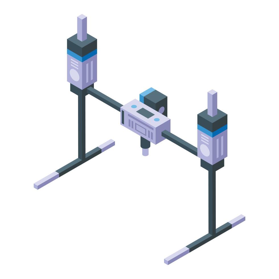 Fabrik 3D-Druck Symbol isometrischer Vektor. auto drucker vektor