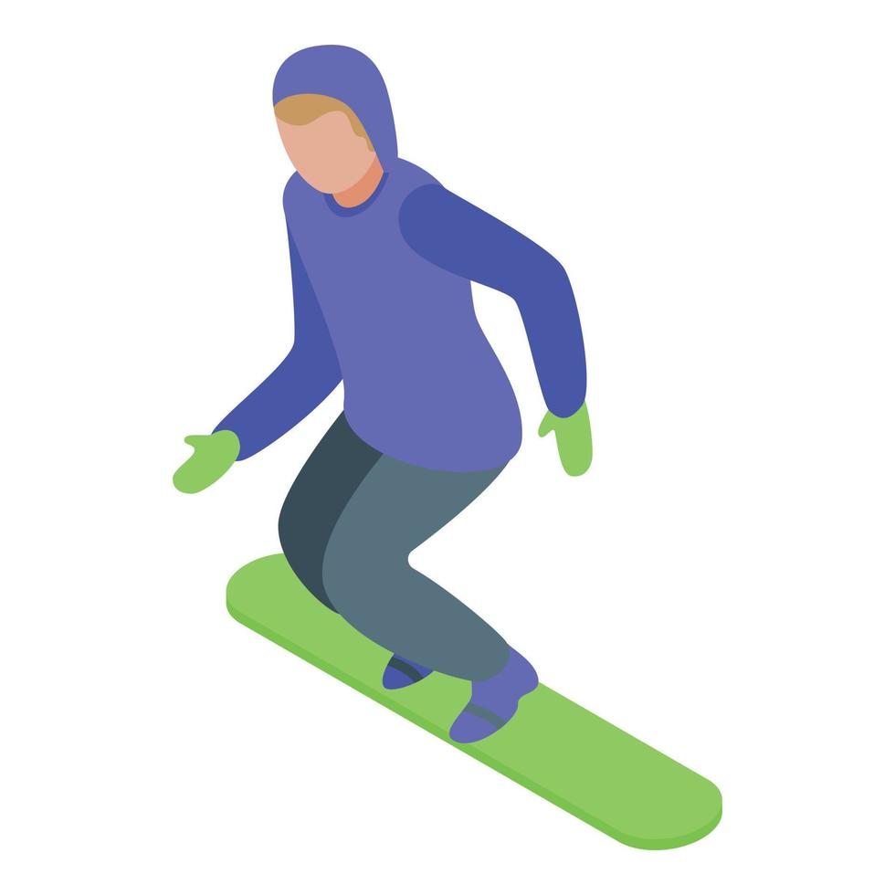 isometrischer vektor der schnellen snowboardikone. aktiver Sport