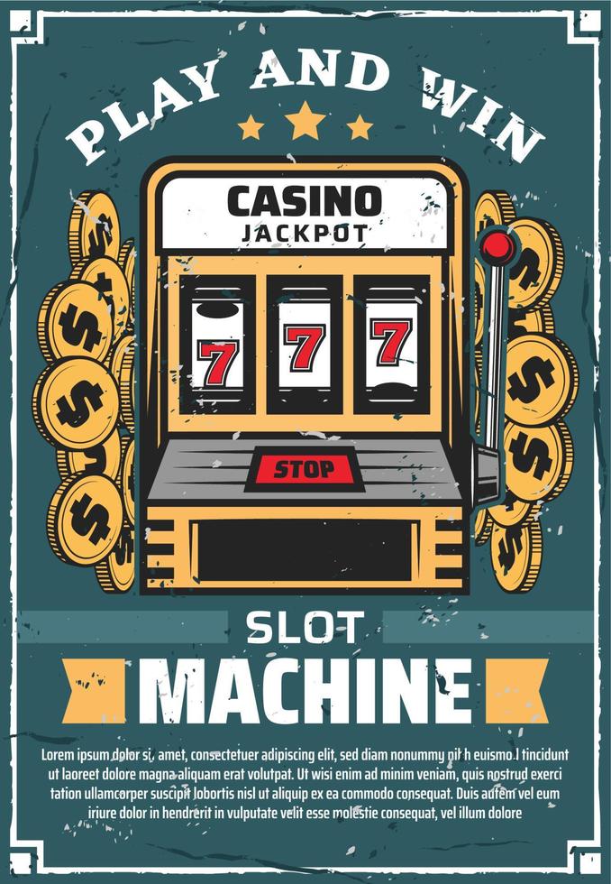 kasino hasardspel klubb spår maskin, vektor