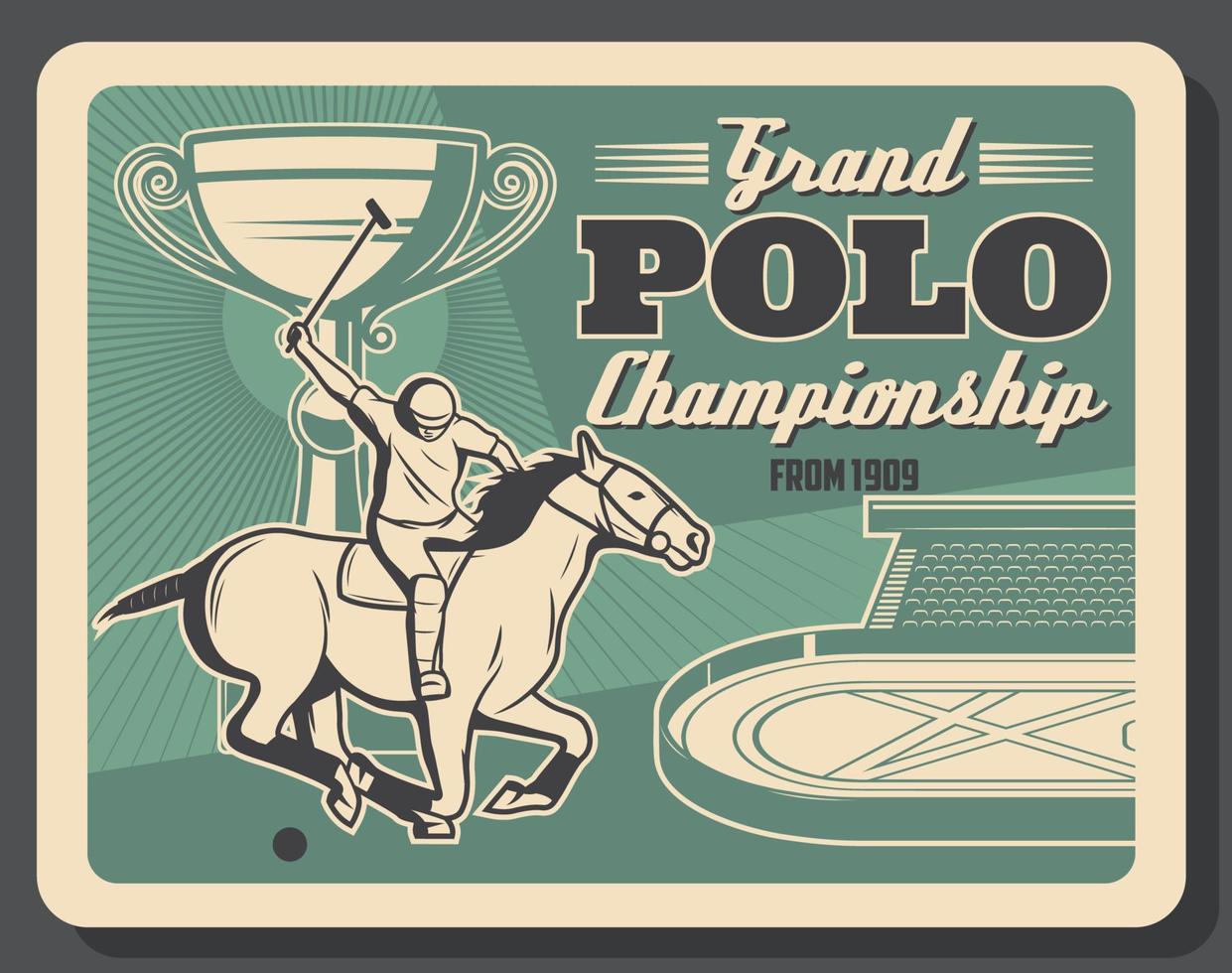 Pferderennverein, Polo-Meisterschaftsturnier vektor