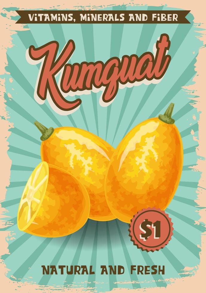 Kumquat-Fruchtmarktpreis, Vektorlandwirtschaft vektor
