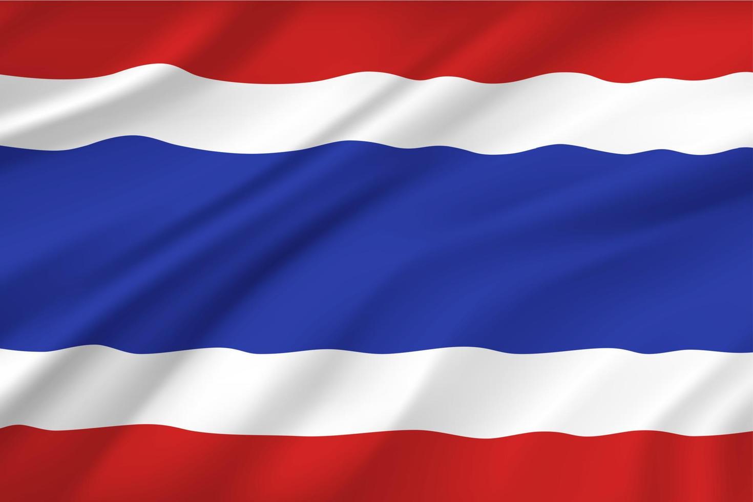 thailand flagga vågig realistisk 3d bangkok symbol vektor