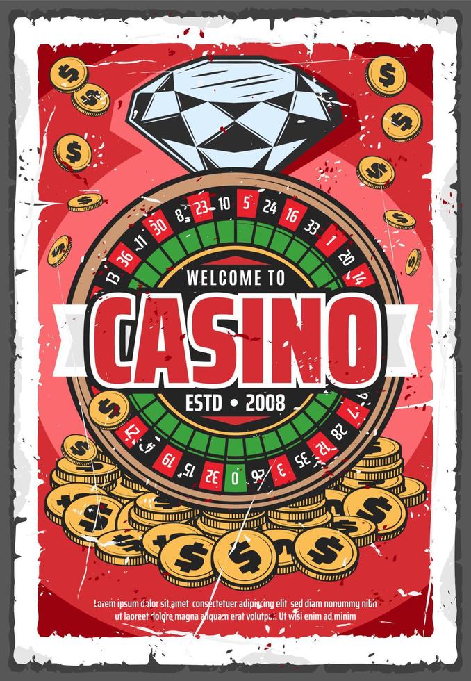 Online-Casino, Glücksspiel am Rouletterad vektor
