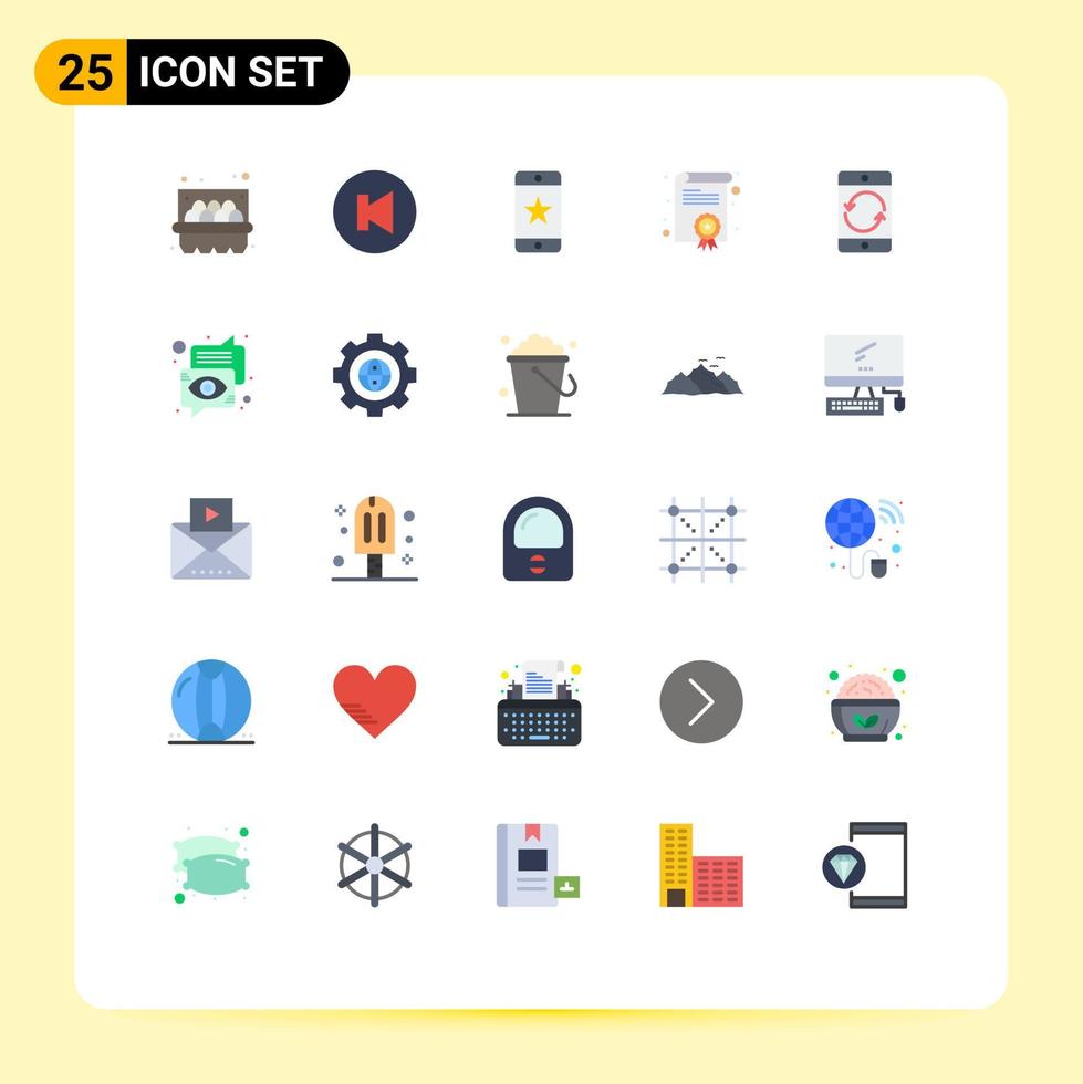stock vektor ikon packa av 25 linje tecken och symboler för mobil enhet enhet mobiltelefon diplom redigerbar vektor design element