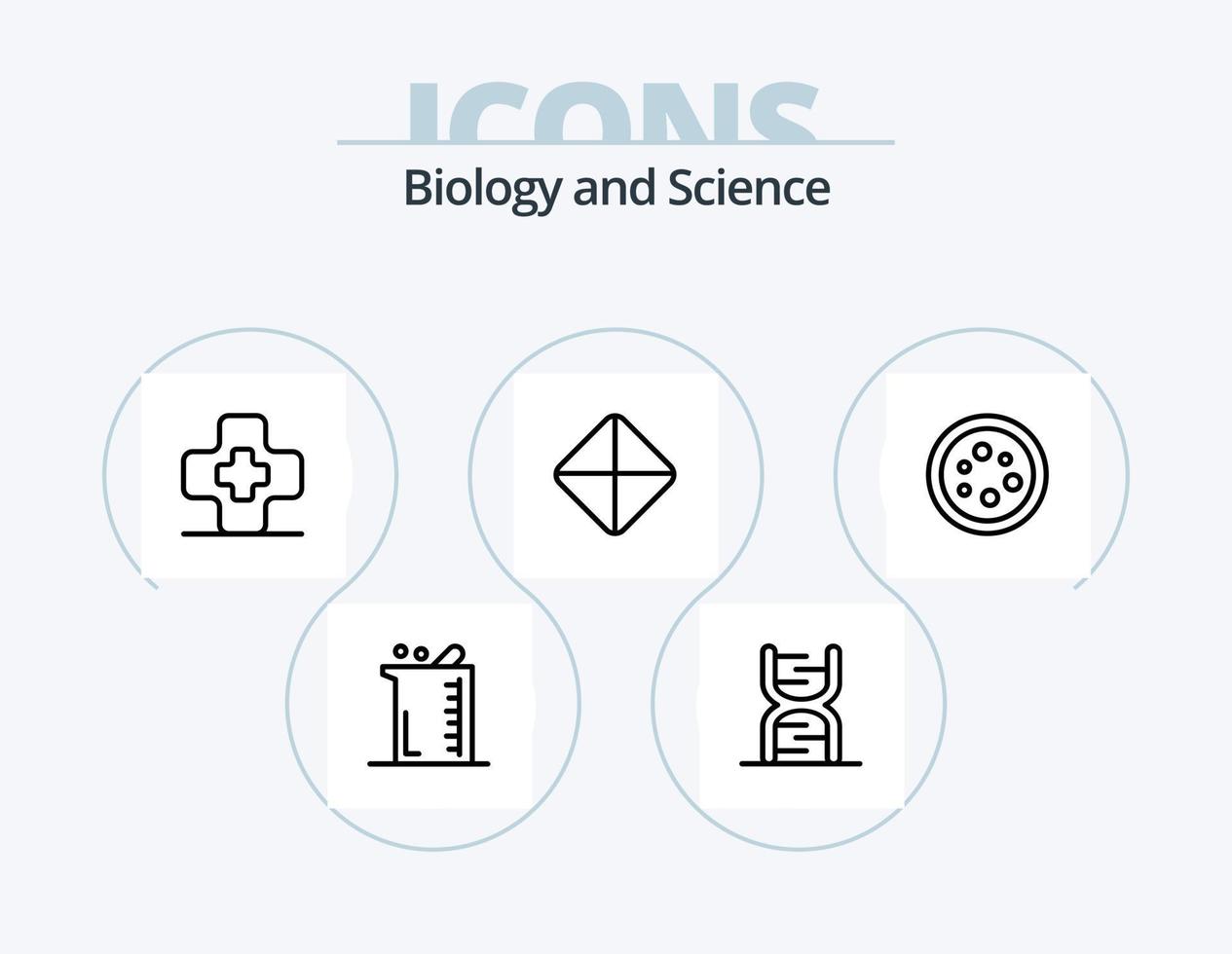 biologi linje ikon packa 5 ikon design. kemi. genetisk. sjukhus. dna. kedja vektor