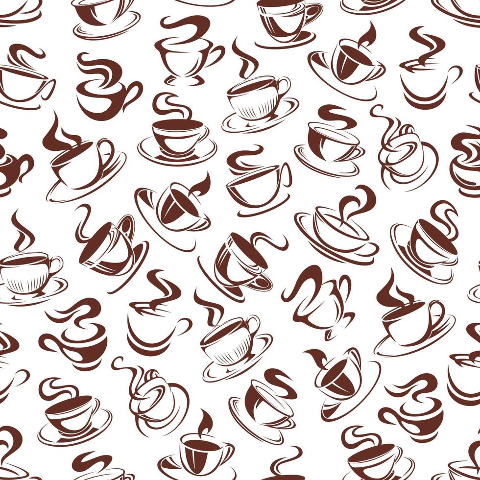Vektor Kaffeetassen Muster nahtloser Hintergrund