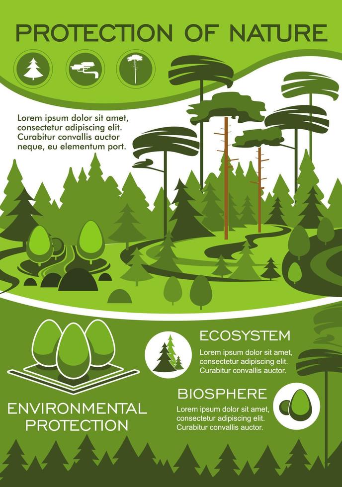 grön natur skydd affisch för eco design vektor