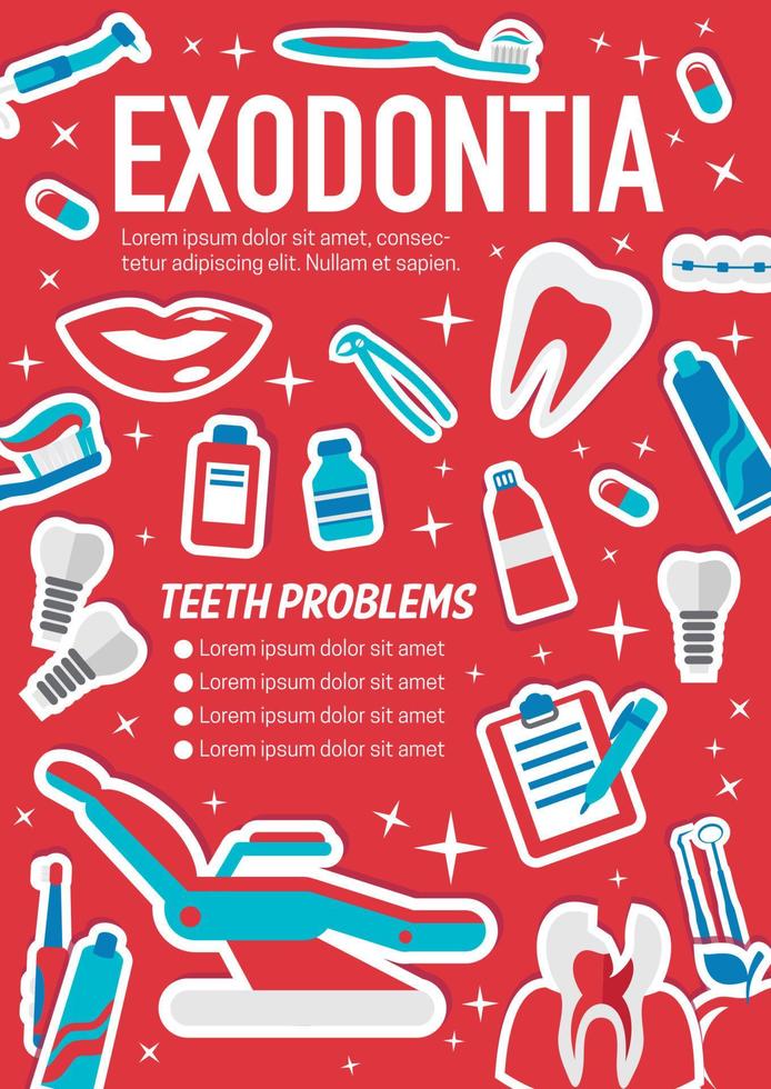 dental kirurgi exodontia medicinsk affisch vektor