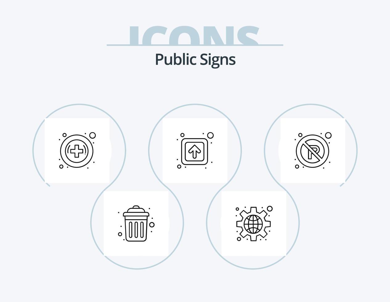 offentlig tecken linje ikon packa 5 ikon design. stad. telefon. osäkrad. information. återvinna vektor