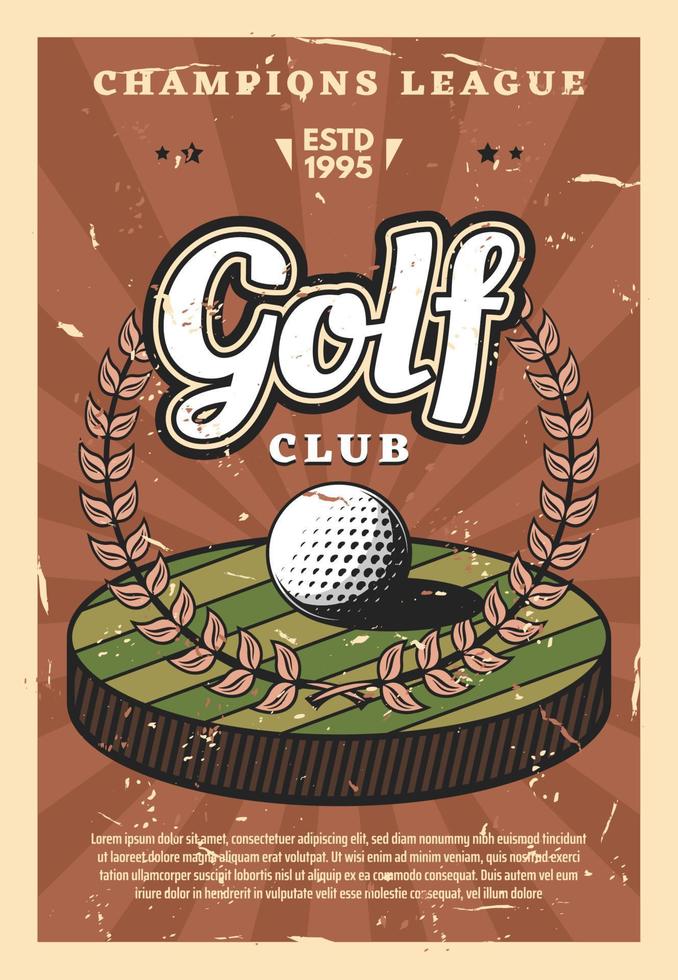golf liga sport kopp mästerskap vektor