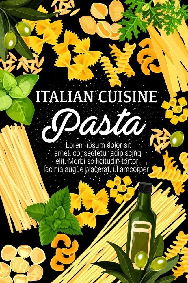 pasta och italiensk kök mat vektor