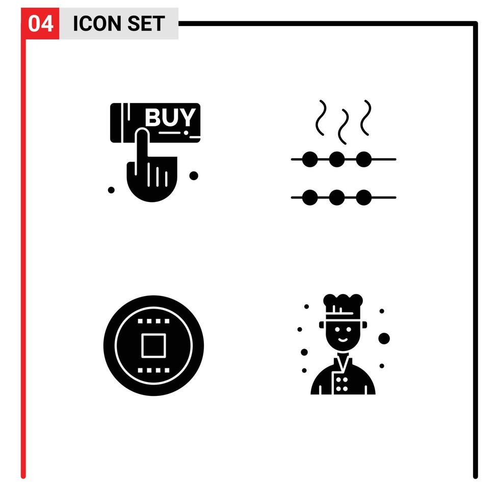4 kreative Symbole, moderne Zeichen und Symbole des Verkaufs, Hand-Marshmallow-Avatar, editierbare Vektordesign-Elemente vektor