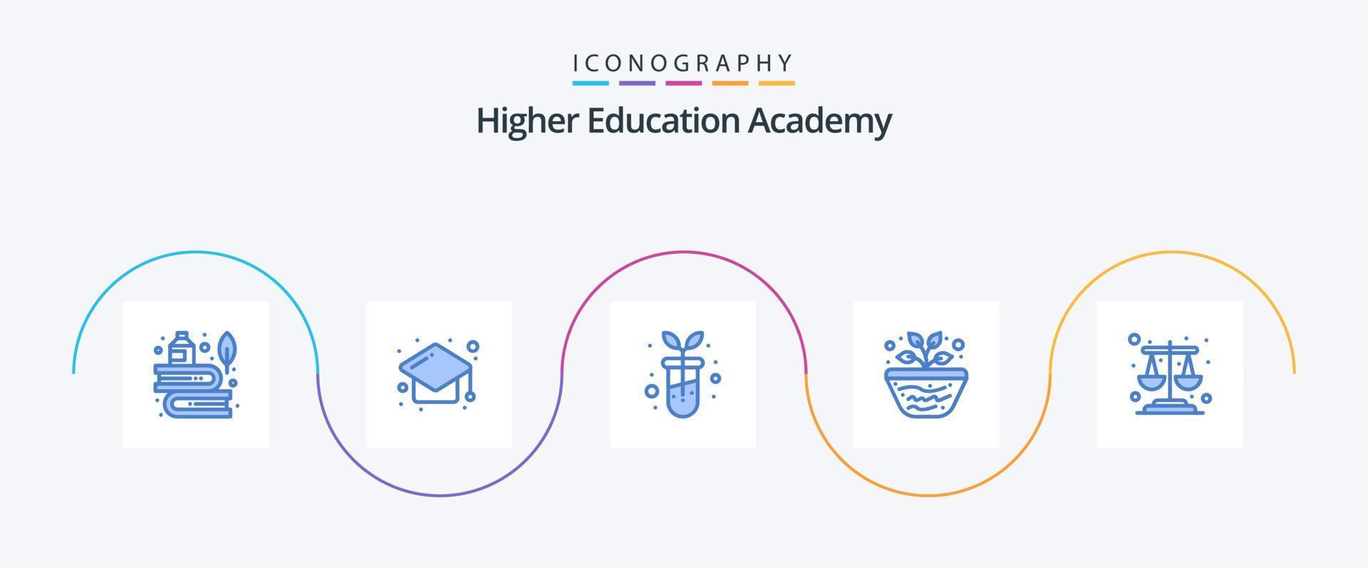 Academy Blue 5 Icon Pack inklusive Balance. lernen. lernen. Wissenschaft. Bildung vektor