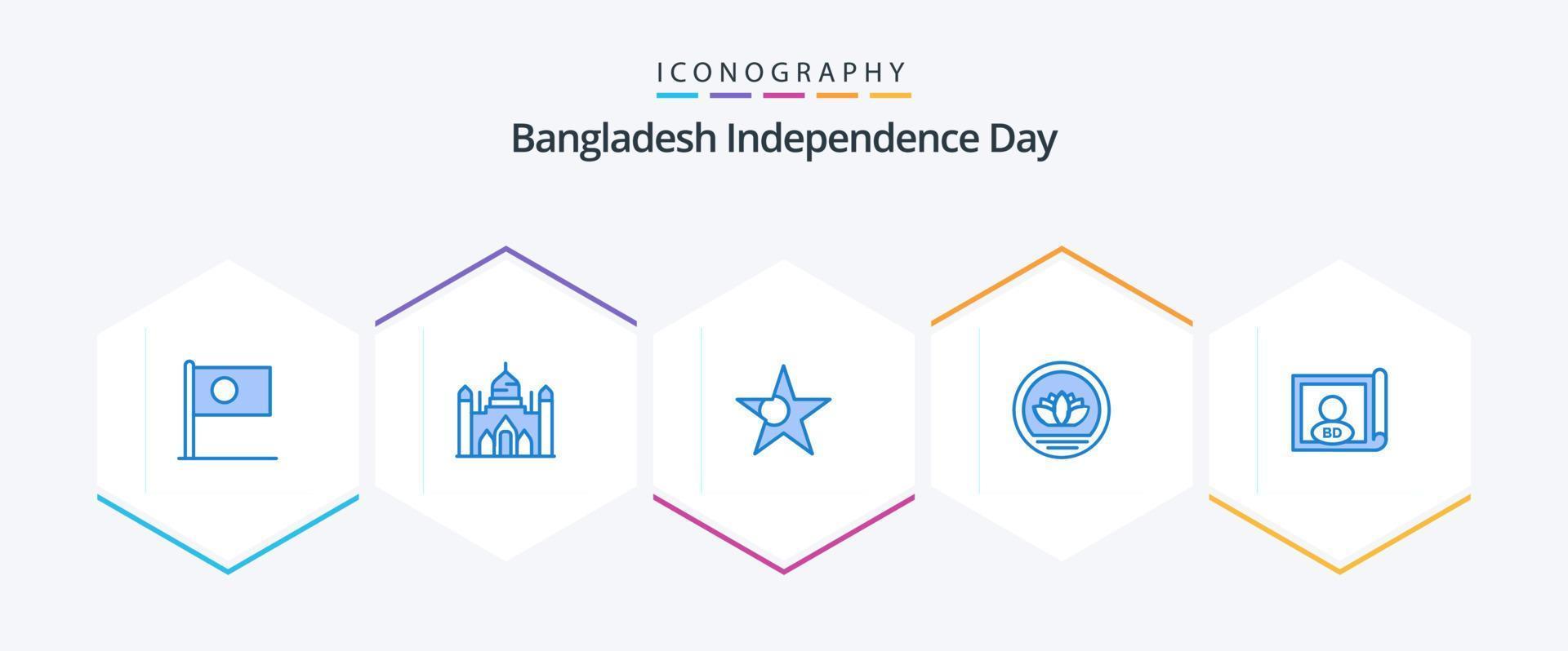 bangladesch unabhängigkeitstag 25 blau icon pack inklusive land. Münzen. lalbagh. Münze. Bangladesch vektor