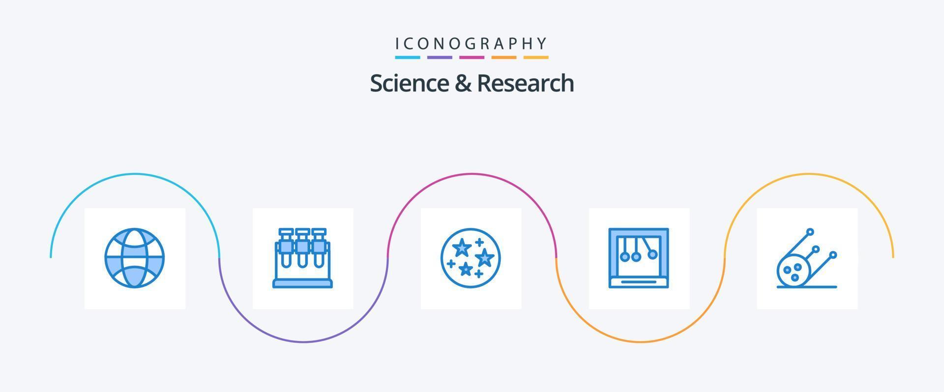 Science Blue 5 Icon Pack inklusive. Sterne. Raum. Wissenschaft vektor