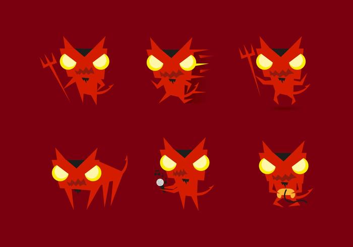Lucifer Devils Emojis Emoticons Vectors
