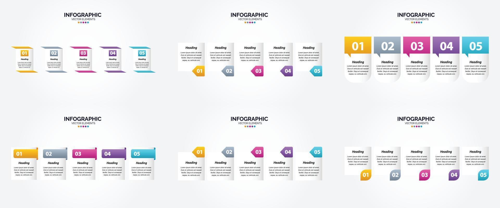 flaches Designset der Vektorillustrations-Infografiken für Werbebroschürenflieger und -zeitschrift vektor