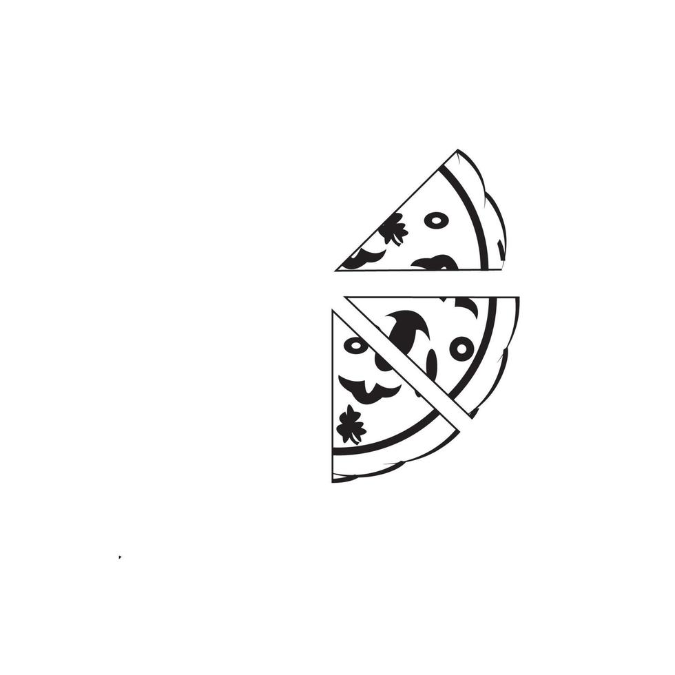 pizza logotyp mall. snabb mat vektor design. bageri Produkter illustration