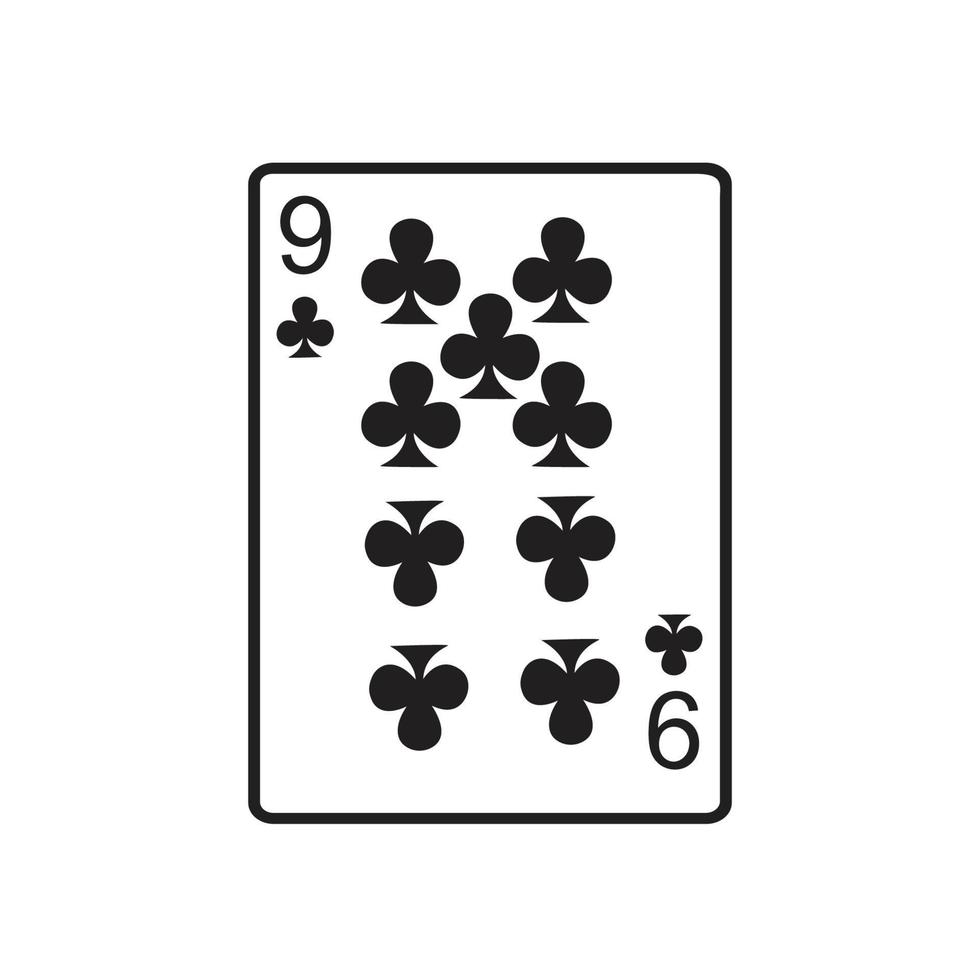 Casino-Kartensymbol-Vorlagenvektor-Illustrationsdesign, Spielkarten-Vektorsymbol-Illustrationsdesign vektor