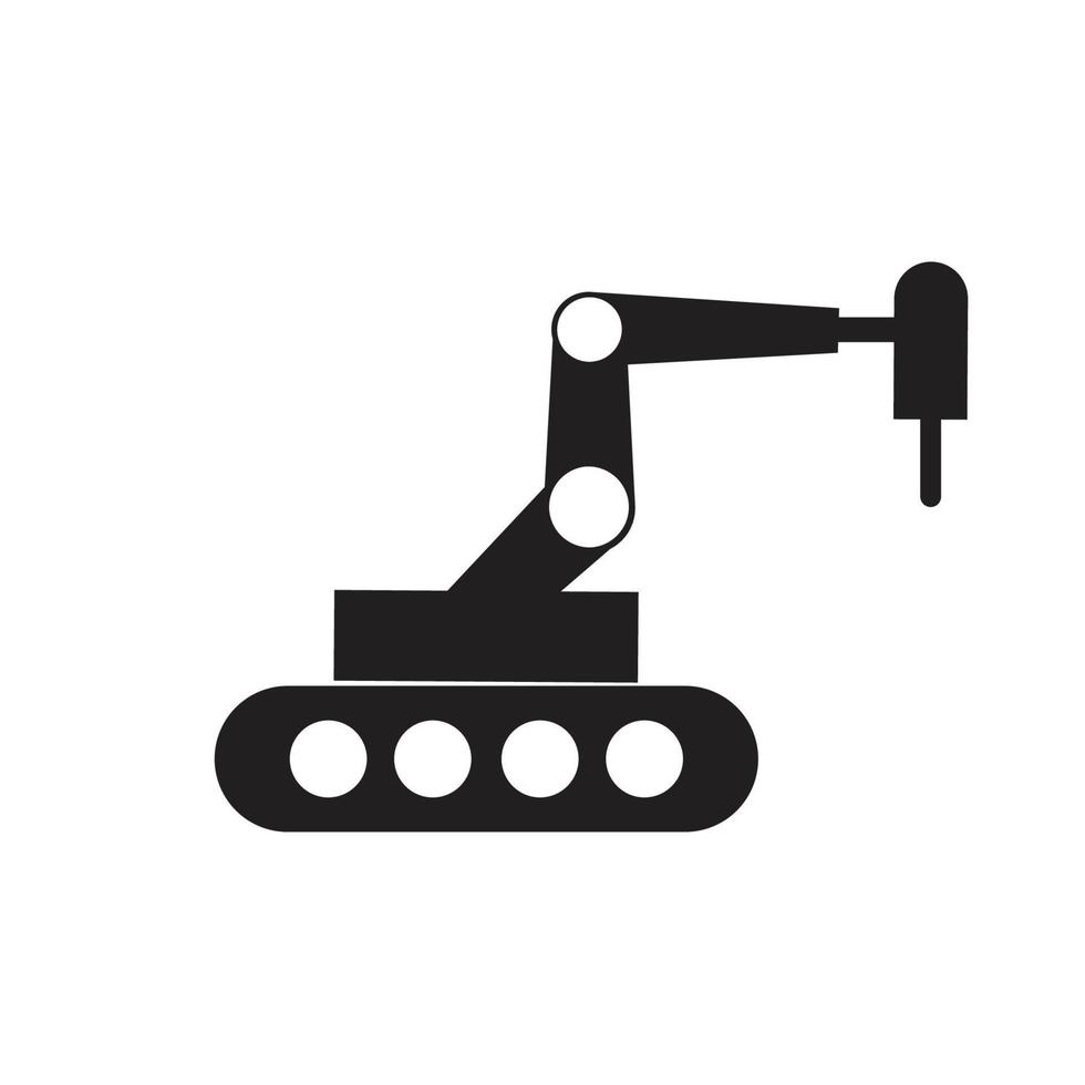 industrielle mechanische Roboterarm-Vektorsymbole vektor