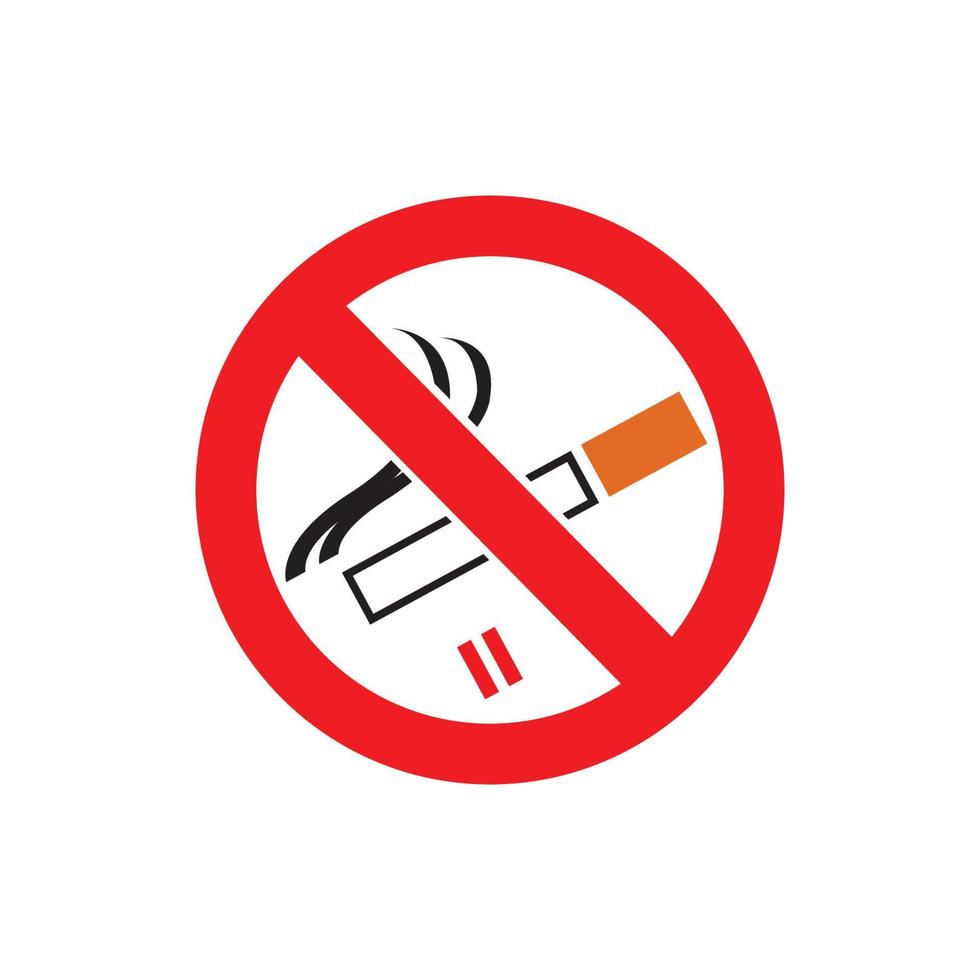 Nichtraucher-Symbol Vektor-Logo-Vorlage Illustration Design vektor