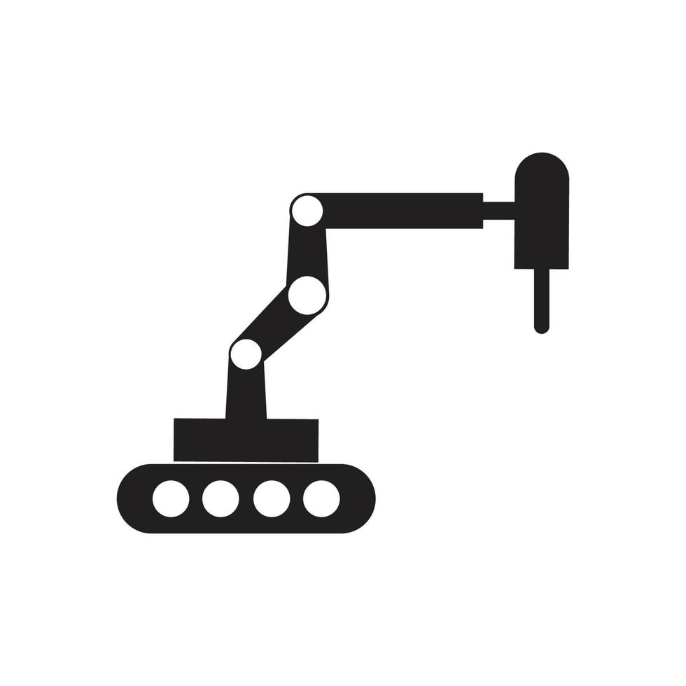 industrielle mechanische Roboterarm-Vektorsymbole vektor