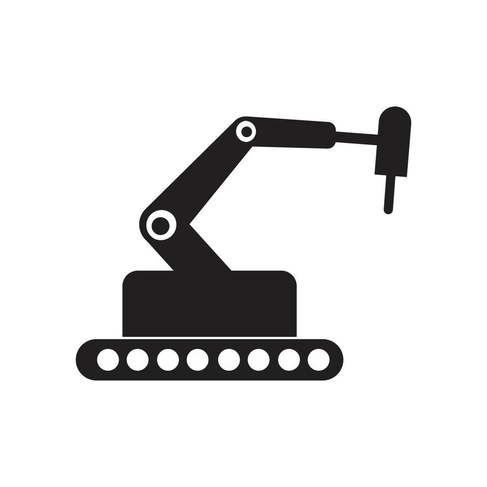 industrielle mechanische Roboterarm-Vektorsymbole vektor