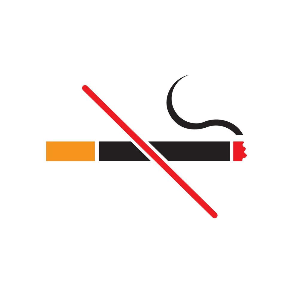 Nej rökning ikon vektor logotyp mall illustration design