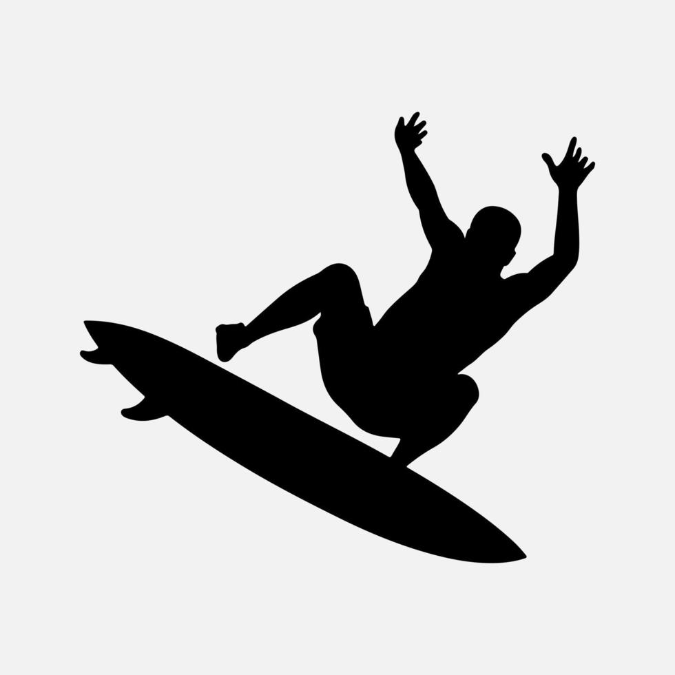 Surfer Silhouette Vektor weißer Hintergrund Illustration Grafiken