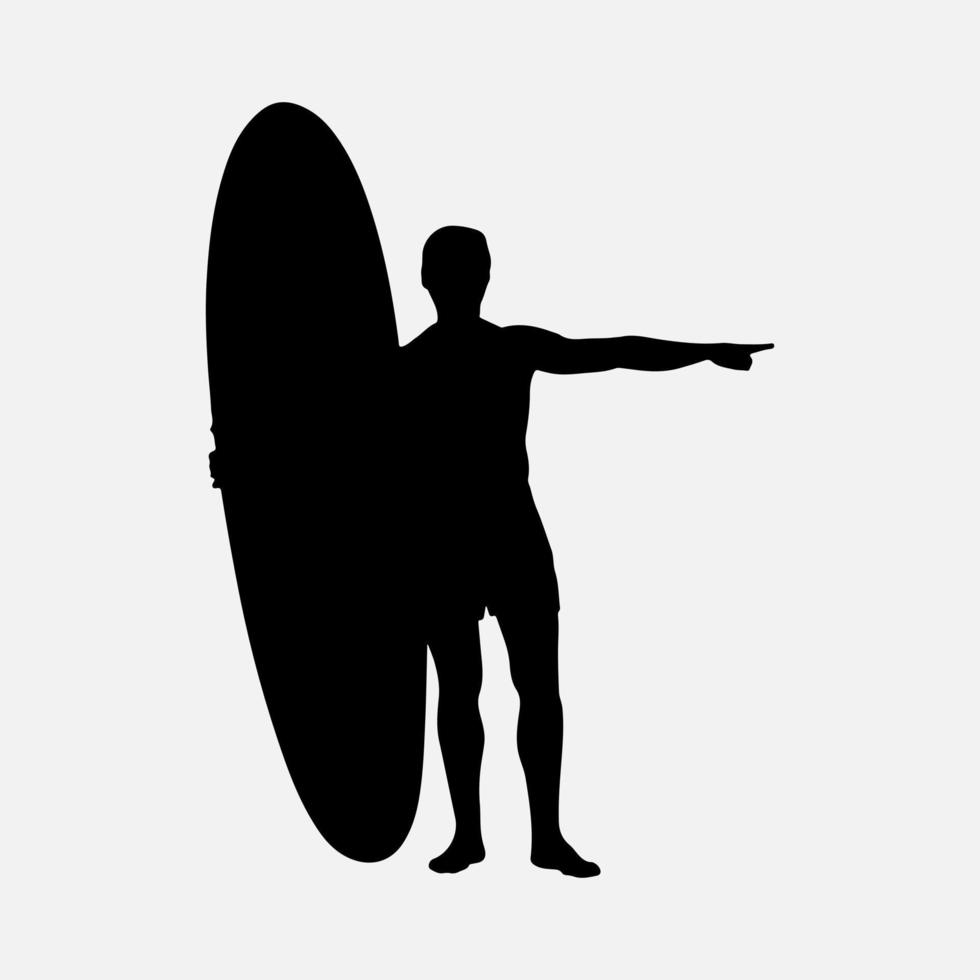 Surfer Silhouette Vektor weißer Hintergrund Illustration Grafiken