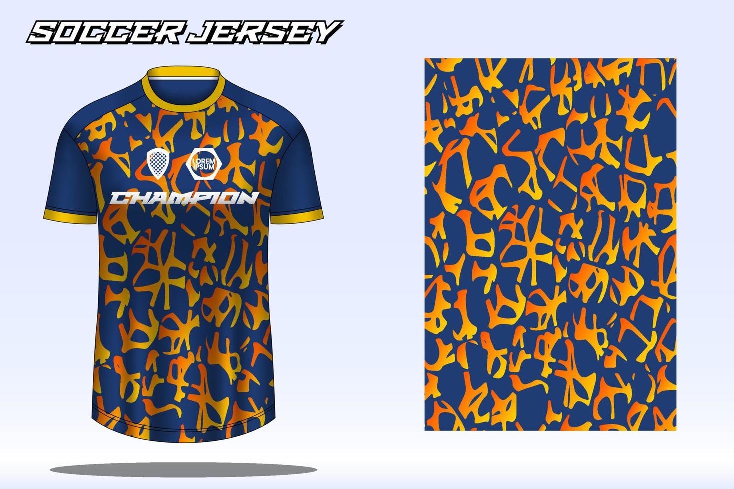 Fußballtrikot-Sport-T-Shirt-Designmodell für den Fußballverein 01 vektor