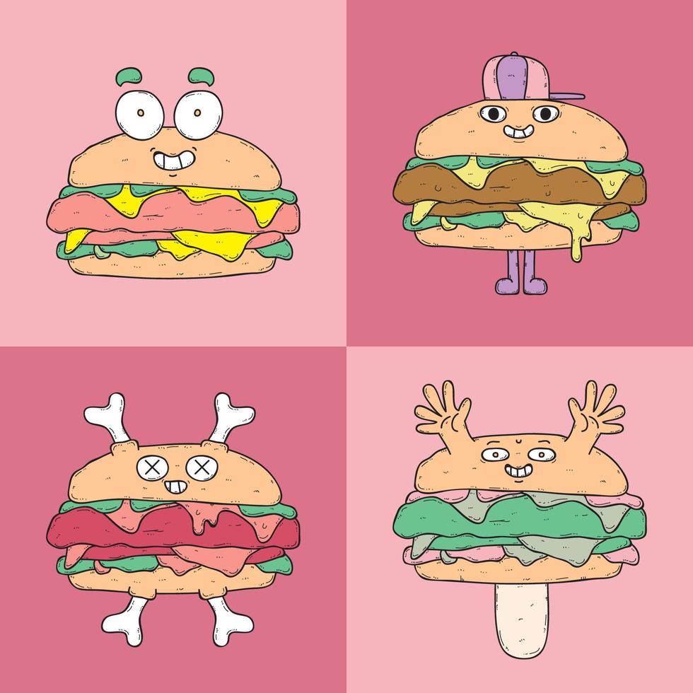 Monsterburger, geeignet für Aufkleberdesign und T-Shirt-Design vektor