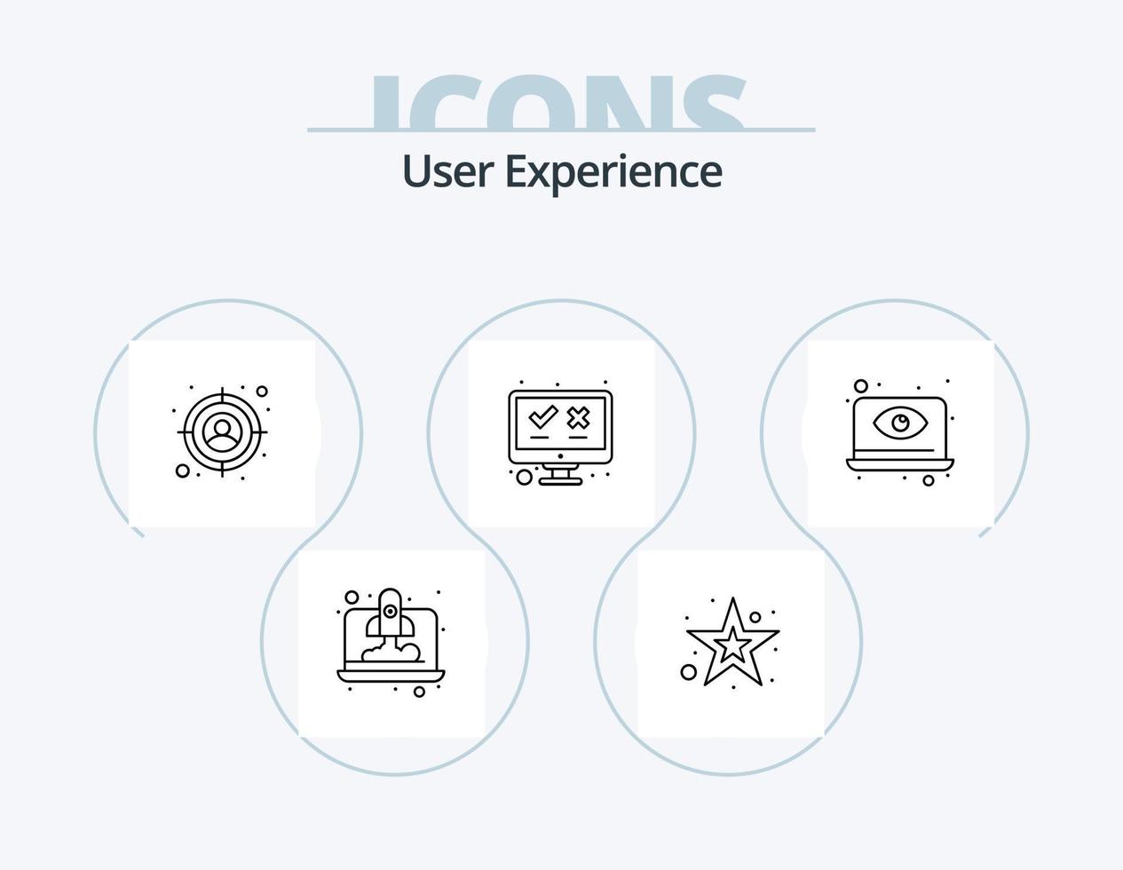 användare erfarenhet linje ikon packa 5 ikon design. . wifi. internet. signal. sida vektor