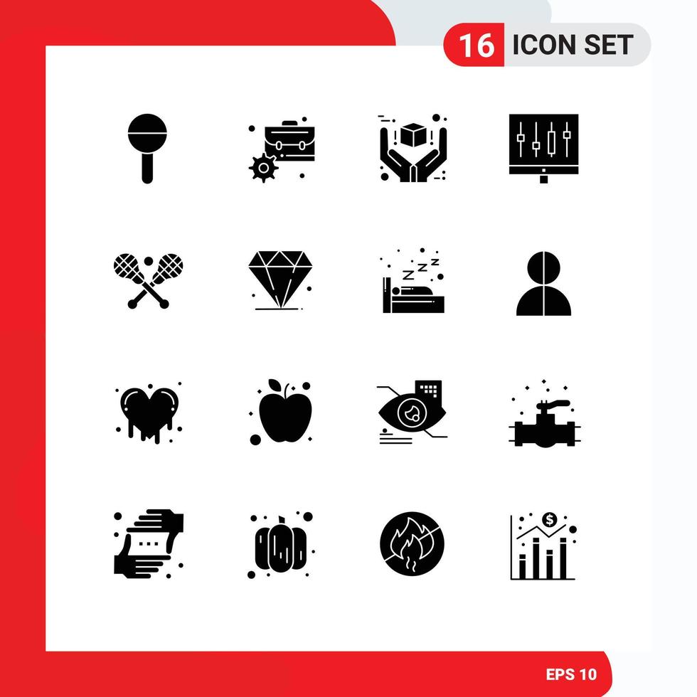 Aktienvektor-Icon-Pack mit 16 Zeilenzeichen und Symbolen für Marktdaten großartiges Diagrammprodukt editierbare Vektordesign-Elemente vektor