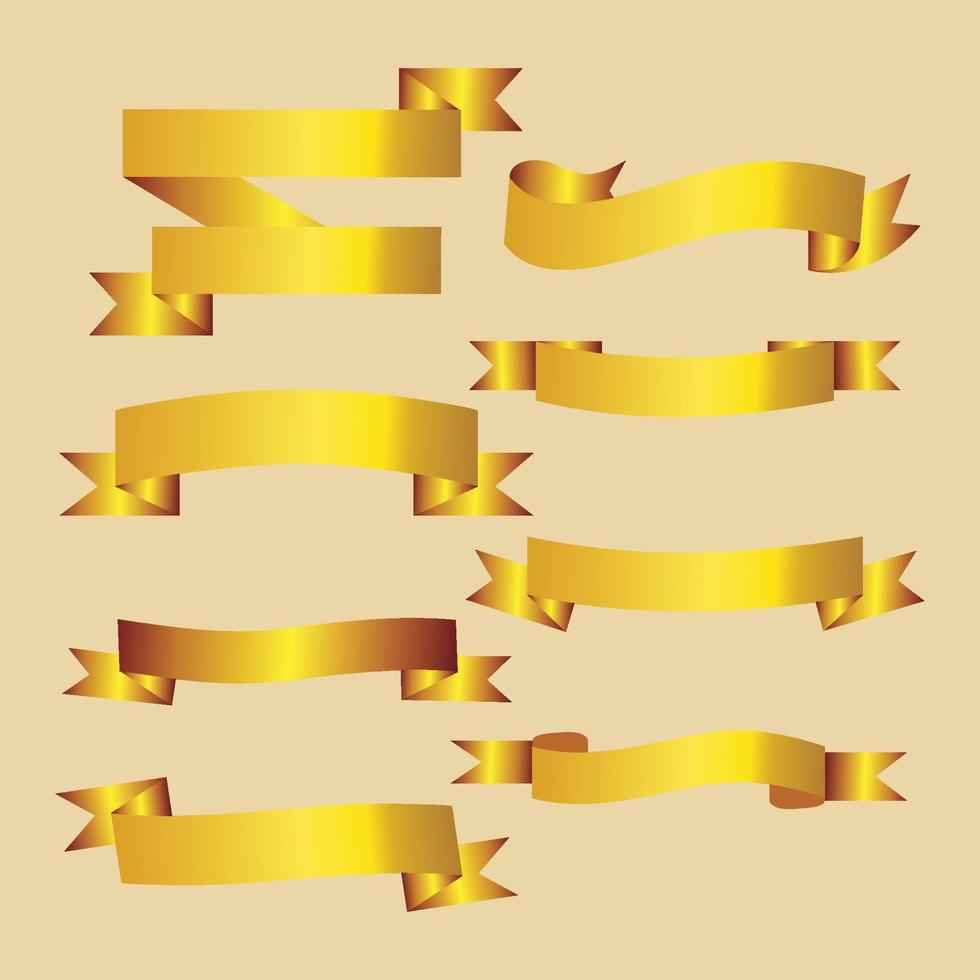 goldbänder banner sammlung vektor