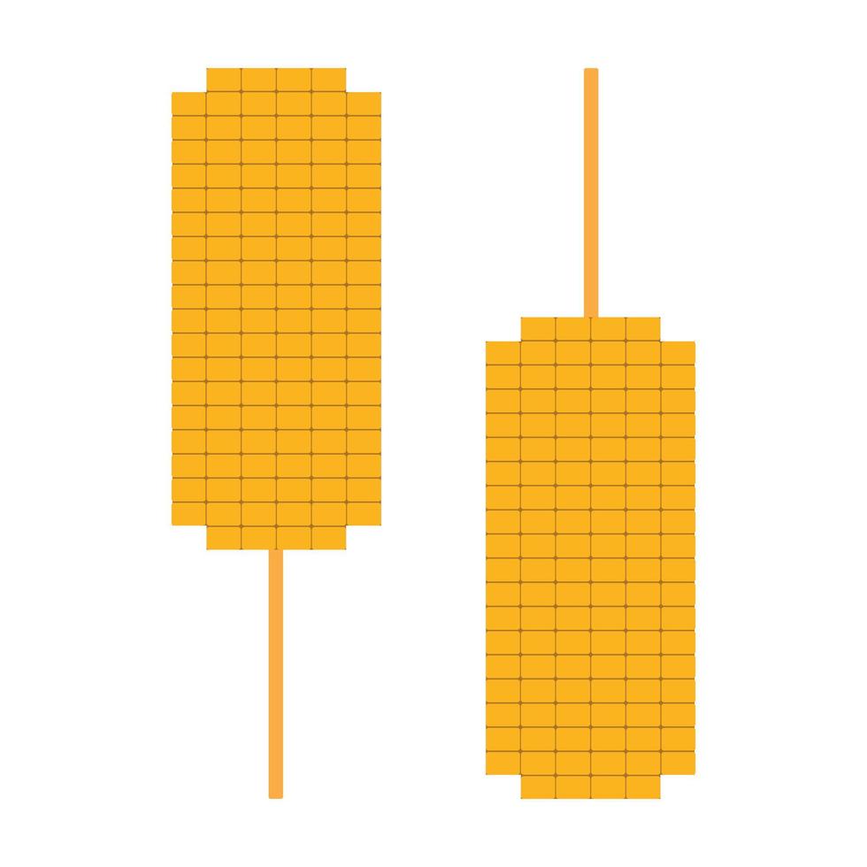 majs på en pinne. traditionell mexikansk mat på en vit bakgrund. platt vektor illustration