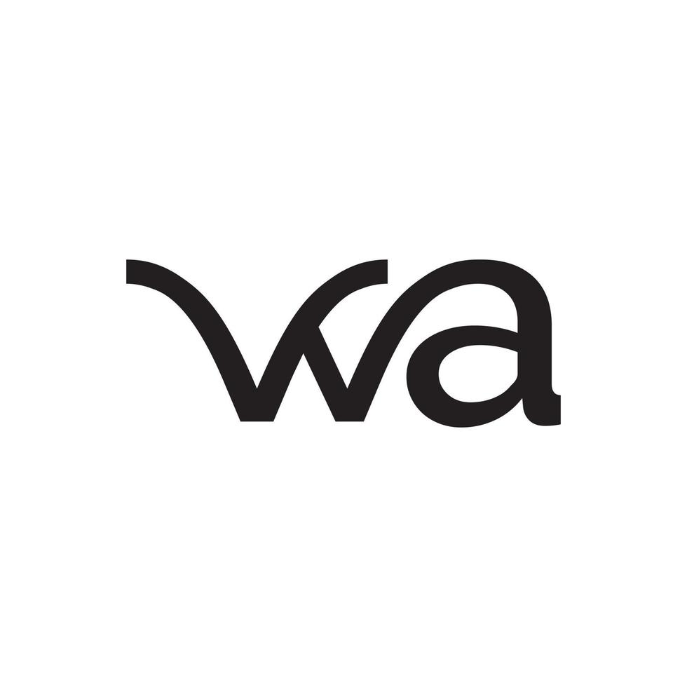 wa brev logotyp design vektor isolerat på vit bakgrund.