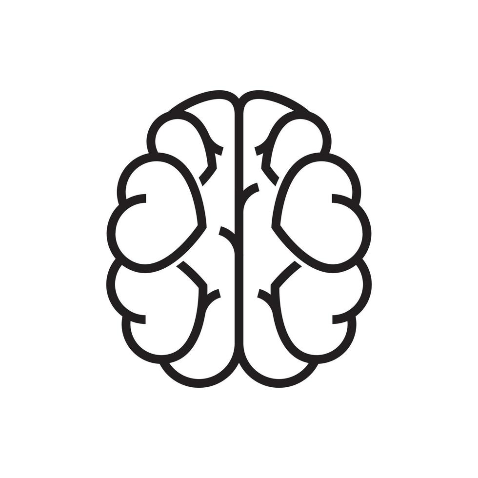 Liniensymbol Gehirn Liebe Konzept Vektor Illustration.