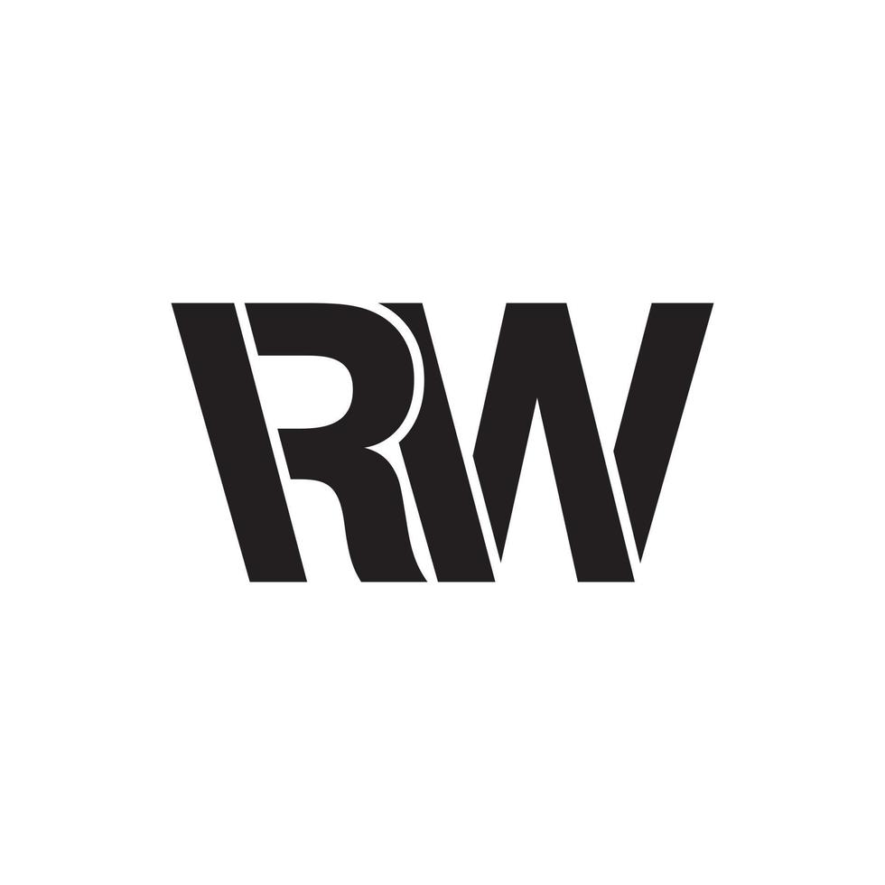 rw abstrakt brev logotyp begrepp isolerat på vit bakgrund. vektor