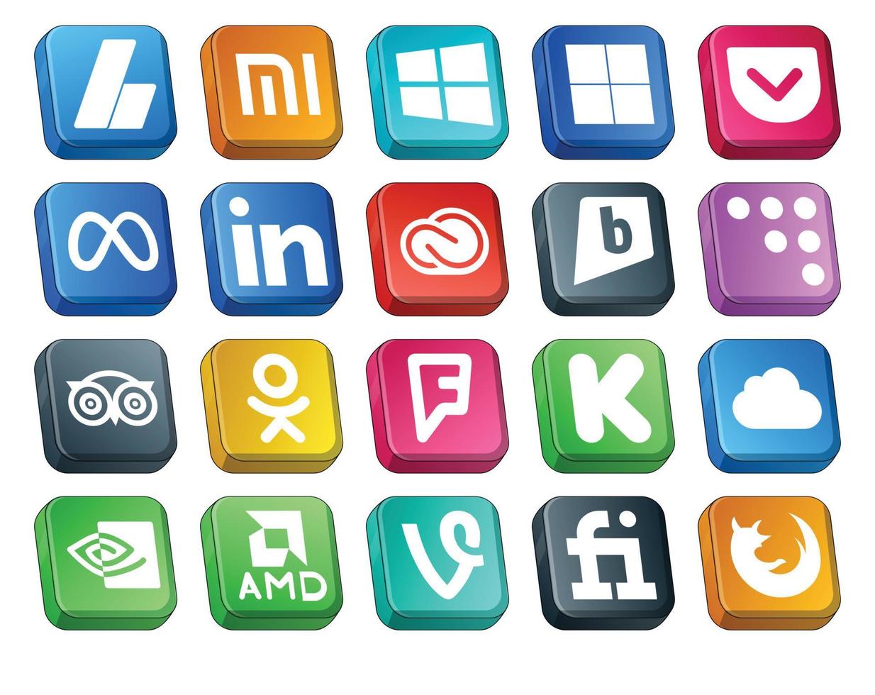 20 Social-Media-Icon-Packs, darunter Foursquare Travel LinkedIn, TripAdvisor Brightkite vektor