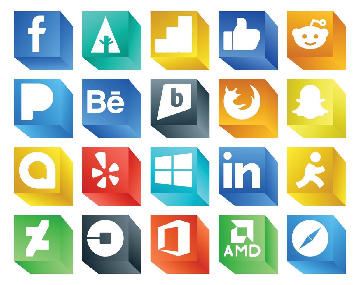 20 Social-Media-Icon-Packs, einschließlich uber aim firefox linkedin yelp vektor