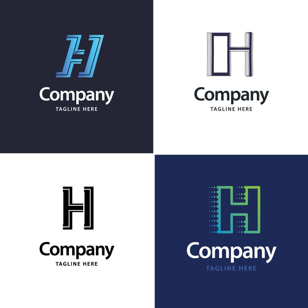brev h stor logotyp packa design kreativ modern logotyper design för din företag vektor