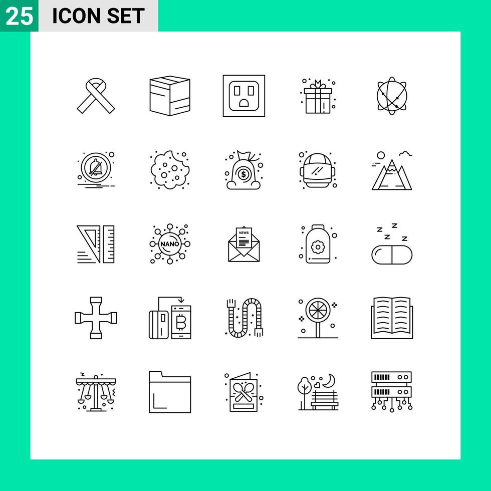 25 användare gränssnitt linje packa av modern tecken och symboler av värld klot uttag datoranvändning spel redigerbar vektor design element