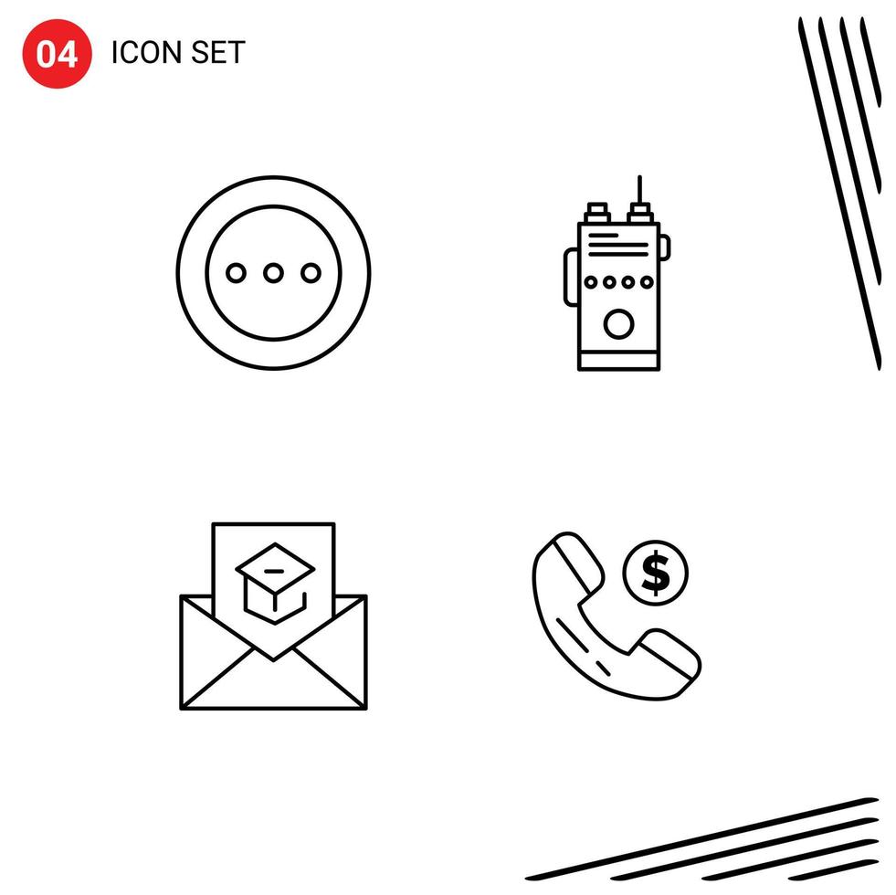 4 kreativ ikoner modern tecken och symboler av ellips camping beställa prat utbildning redigerbar vektor design element