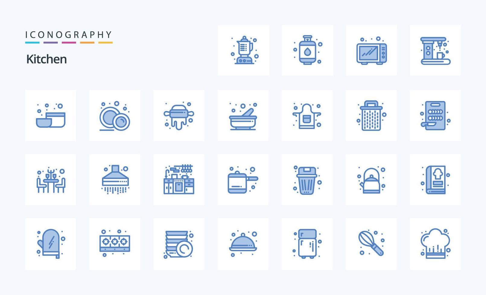 25 kök blå ikon packa vektor