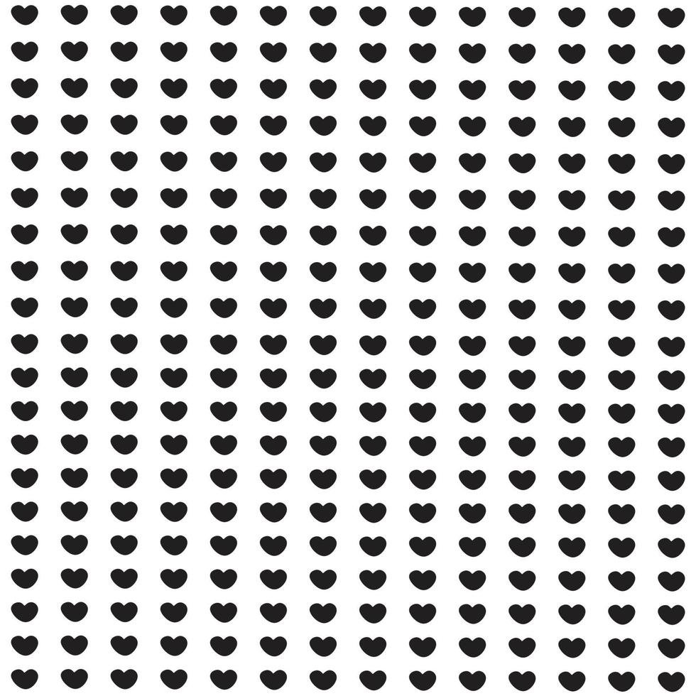 vit bakgrund med svart hjärtan mönster. vektor